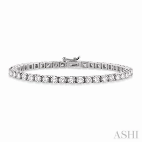 Cross-Cultural Acceptance 10 Ctw Square Shape Round Cut Diamond Tennis Bracelet in 14K White gold