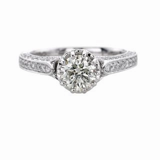 Robust Style International Design ANTIQUE MOTIF RING WITH DIAMONDS THROUGHOUT SETTING