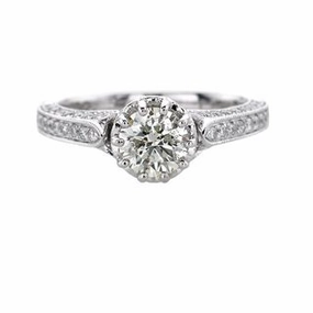 Robust Style International Design ANTIQUE MOTIF RING WITH DIAMONDS THROUGHOUT SETTING