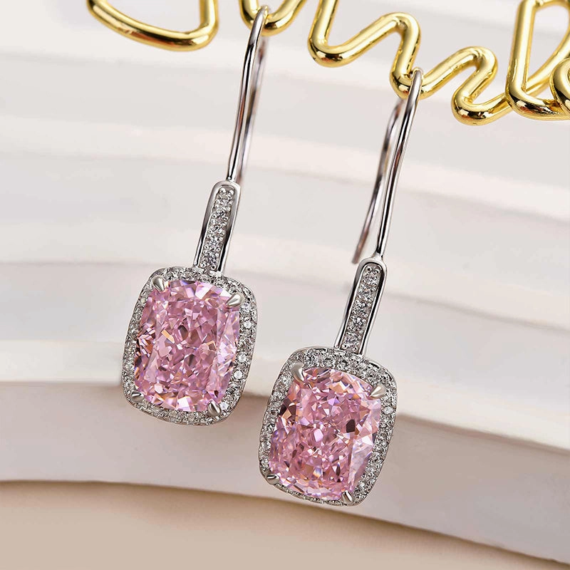 Louily Special Halo Cushion Cut Women's Earrings Classic Fashion Cool Accent