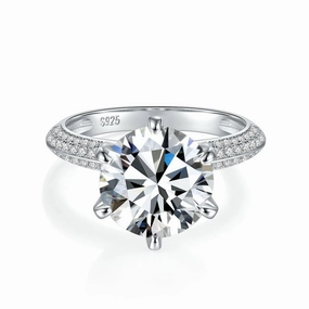 Round Brilliant Solitaire Diamond Engagement Ring | S925 | Moissanite User Reviewed