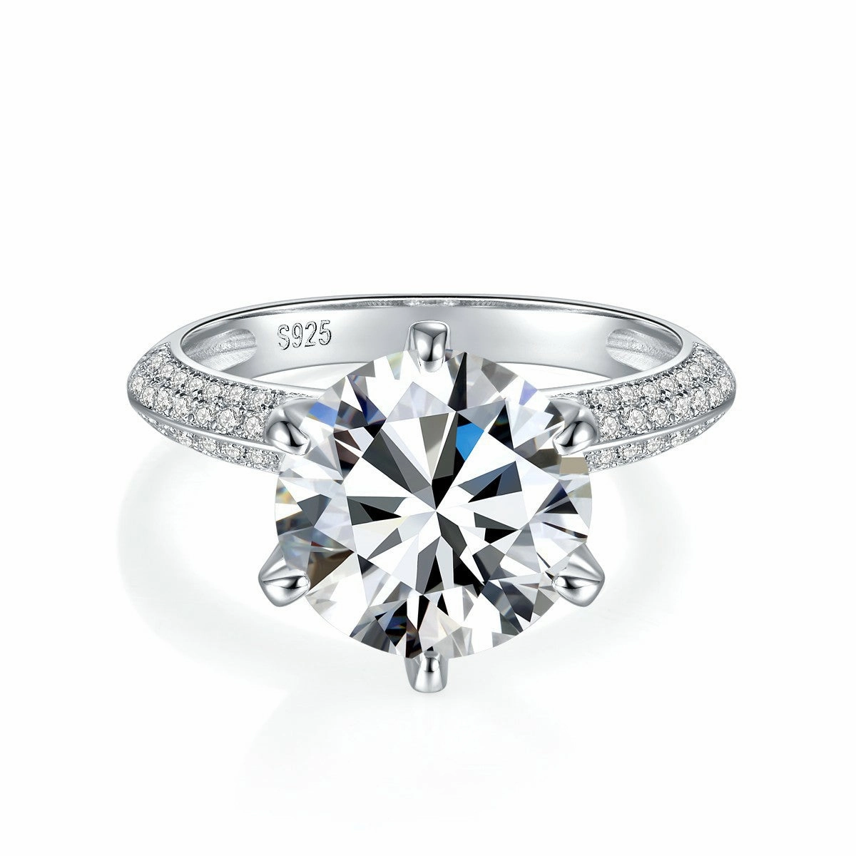 Round Brilliant Solitaire Diamond Engagement Ring | S925 | Moissanite User Reviewed
