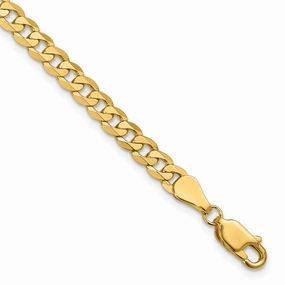 Mother??s Day 14K 7 inch 4.75mm Flat Beveled Curb with Lobster Clasp Bracelet