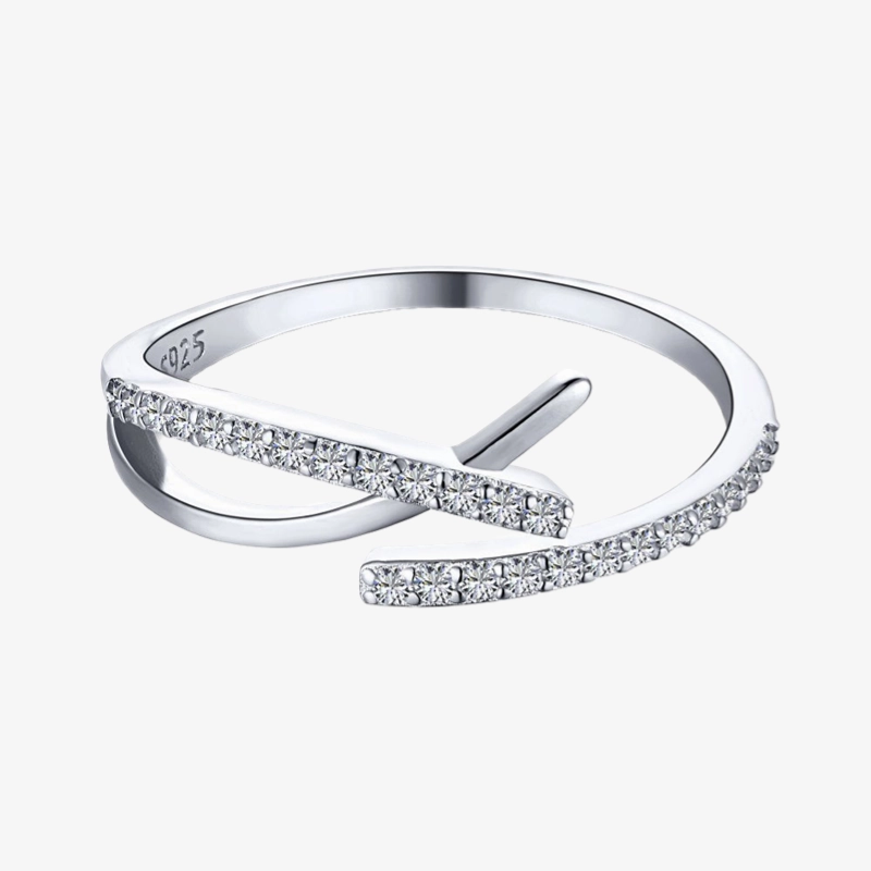925 Sterling Silver Cross Open Amulet Ring Trendy Accessories