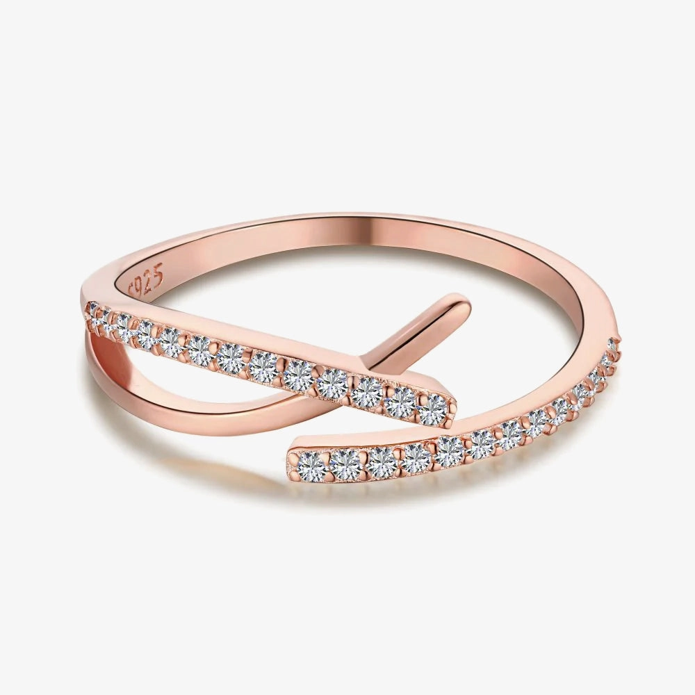 Layered Finish 925 Sterling Silver Cross Open Amulet Ring