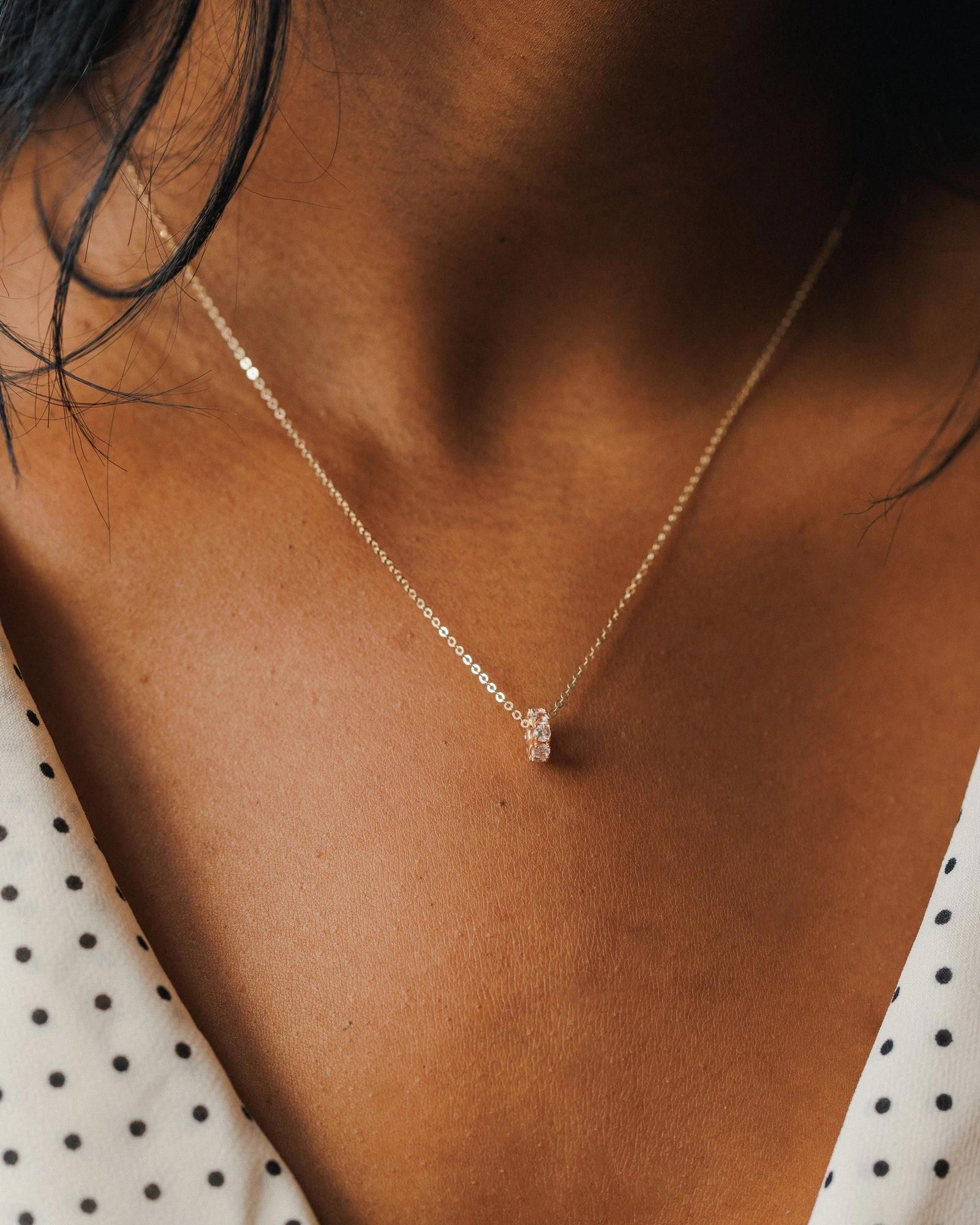 High-Quality Accessory Solid Gold Aura Birthstone Bead Necklace