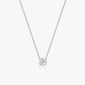 0.5CT Cubic Zirconia Solitaire Necklace Simple Form