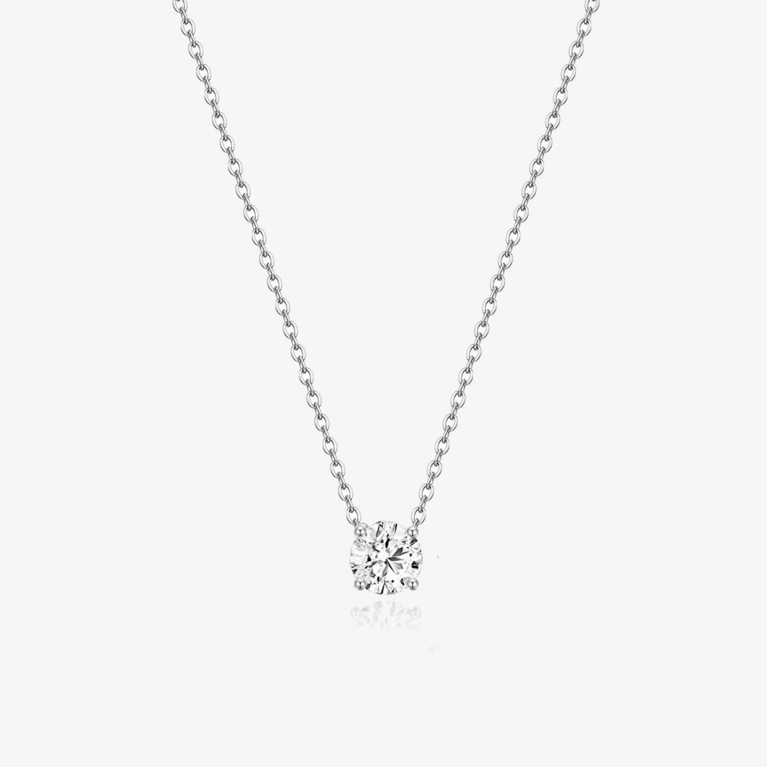 0.5CT Cubic Zirconia Solitaire Necklace Simple Form