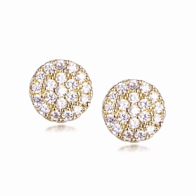 party accessory Sterling Silver Round Micropave Stud Earrings