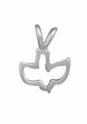 Crafted Accent Evening Look Dove Charm Pendant Open Cut Out Design Sterling Silver