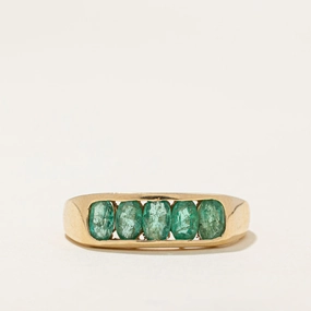 Five Stone Channel Set Emerald Ring | 0.75ctw | SZ 7.25 Bridal Collection