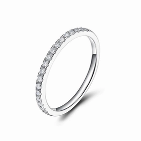 Elegant Touch Wedding Band for 925 Sterling Silver Half Eternity Stackable Ring