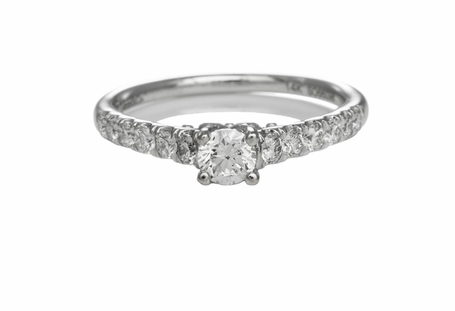 14 Karat White Gold Straight Engagement Ring (.76cttw) Festive Present