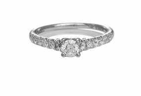 14 Karat White Gold Straight Engagement Ring (.76cttw) Festive Present