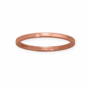 Flat Edge Copper Band Ring 1.5mm Width - Made in The USA Refined Contour Glow Layer