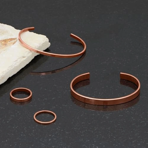 Flat Edge Copper Band Ring 1.5mm Width - Made in The USA Vivid Detail Stylish Accent