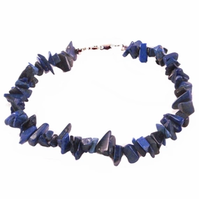 Daily Details Genuine Lapis Lazuli Gem Chip Bracelet Sterling Silver Handmade
