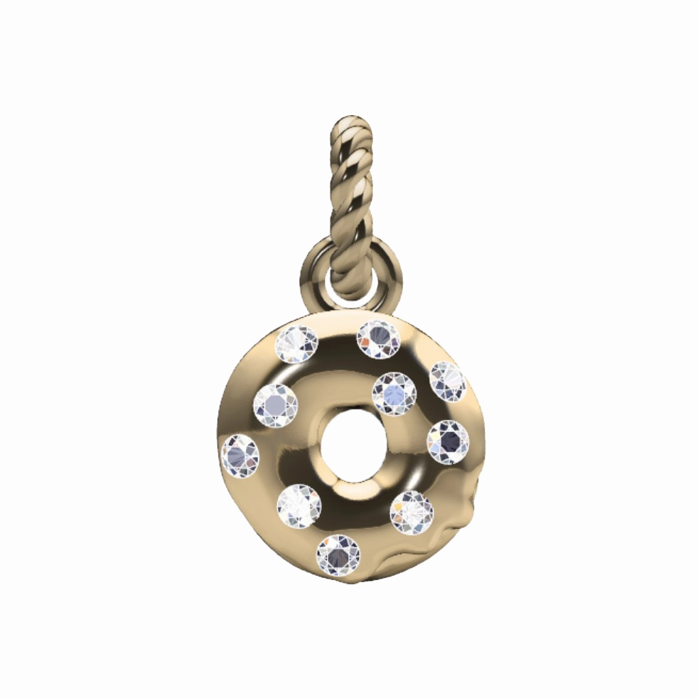 Sprinkled Donut Charm Chic Shine