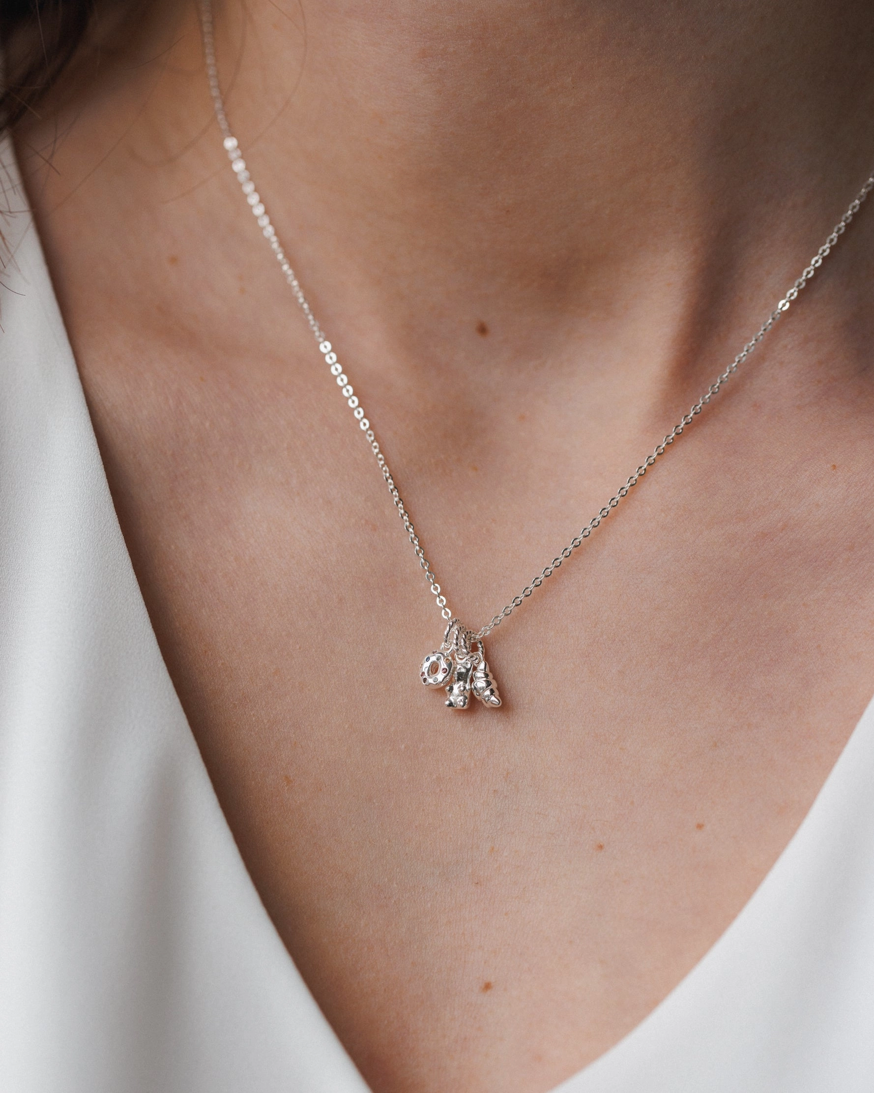 Sprinkled Donut Charm Modern Line