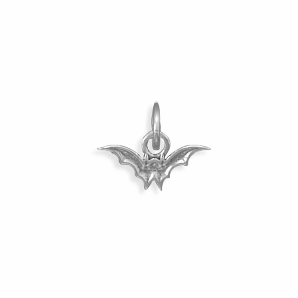 Fashion Elegance Flying Bat Charm Halloween Sterling Silver - Made in the USA