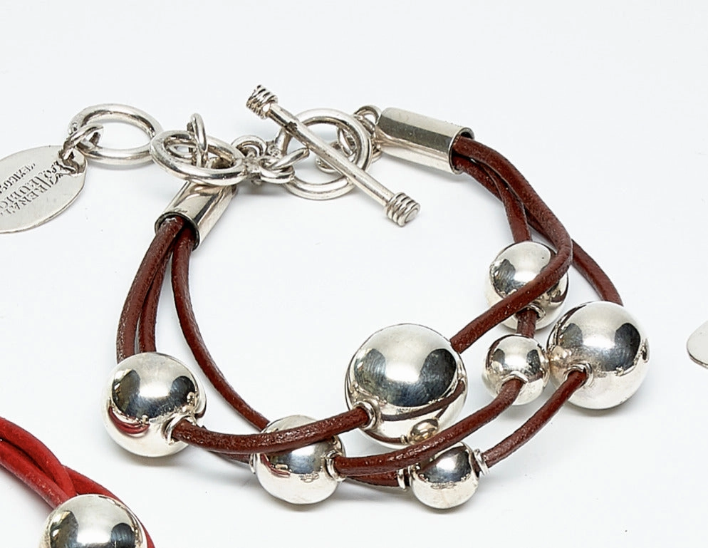 Innovative Style Pleasant Fusions Four-Strand Leather & Sterling Silver Bracelet