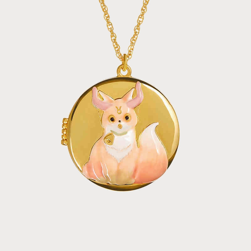 Fox Constellation Locket Necklace Creative Glance Shiny look