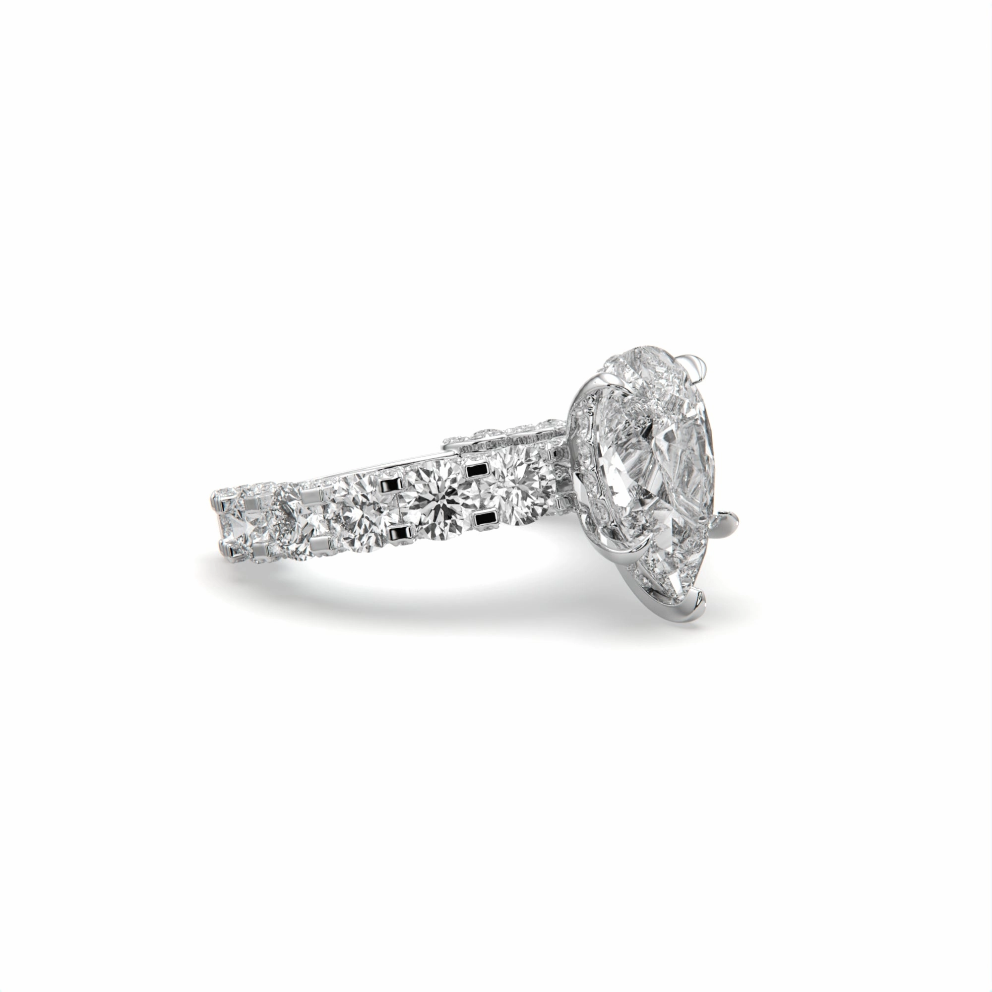 Secure fastening Formal Fashion Aimee 6.50CTW Pear Shape Pave Diamond Engagement Ring