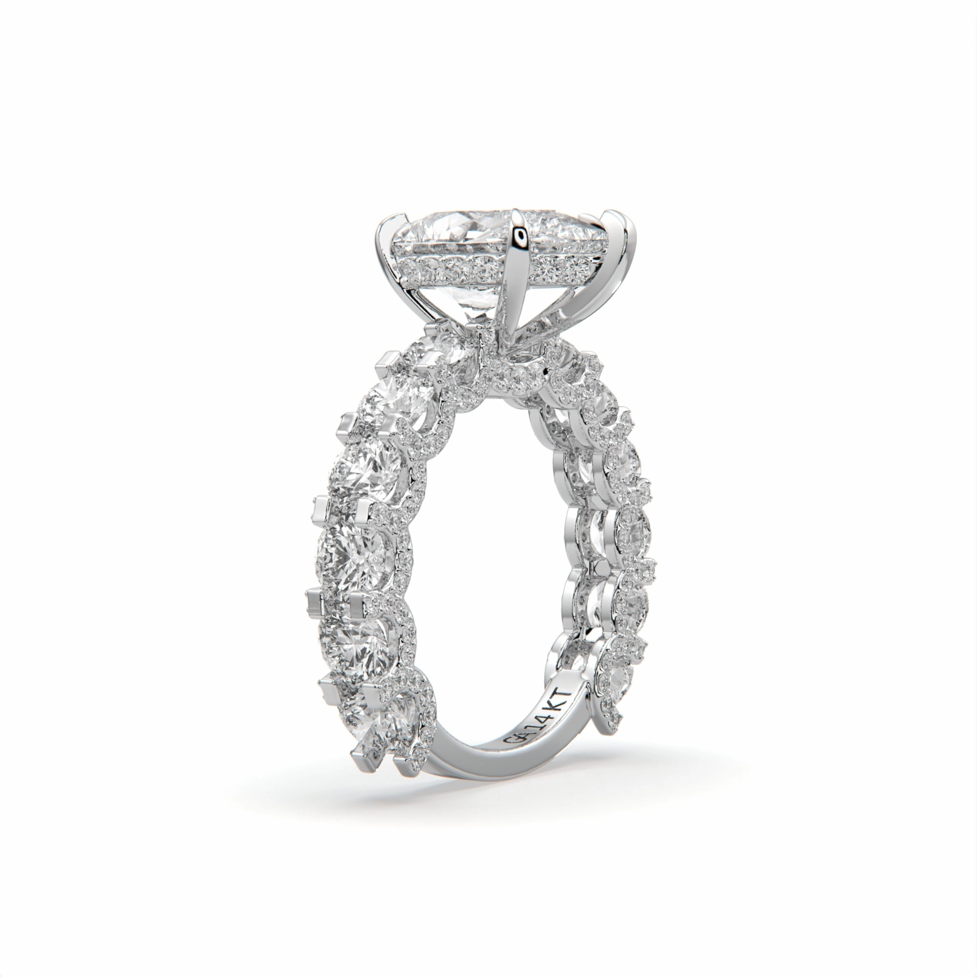 Artistic masterpiece Aimee 6.50CTW Pear Shape Pave Diamond Engagement Ring