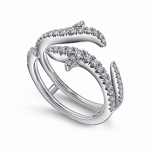 Modern Trend Holiday Festivity French Pave Set Flared Diamond Jacket Wedding Band