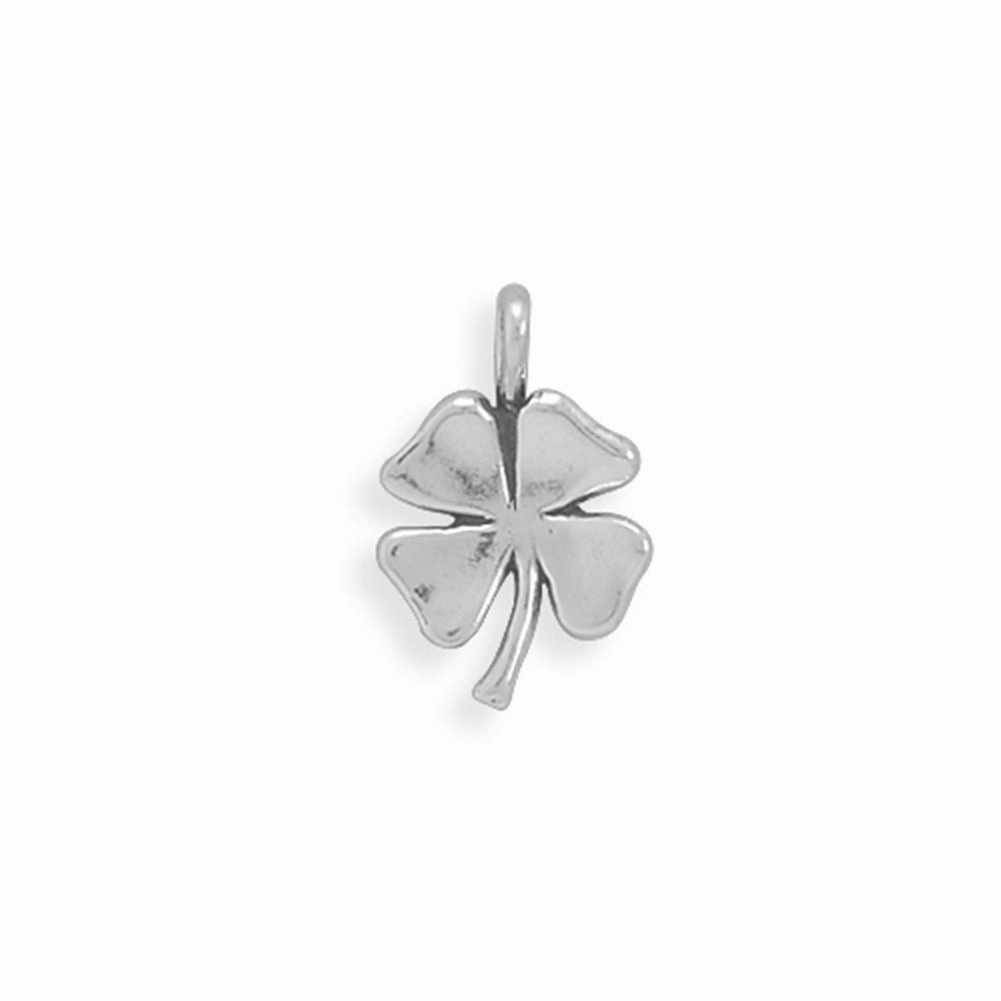 4 Leaf Clover Shamrock Charm Sterling Silver, Made in the USA Soft Glow