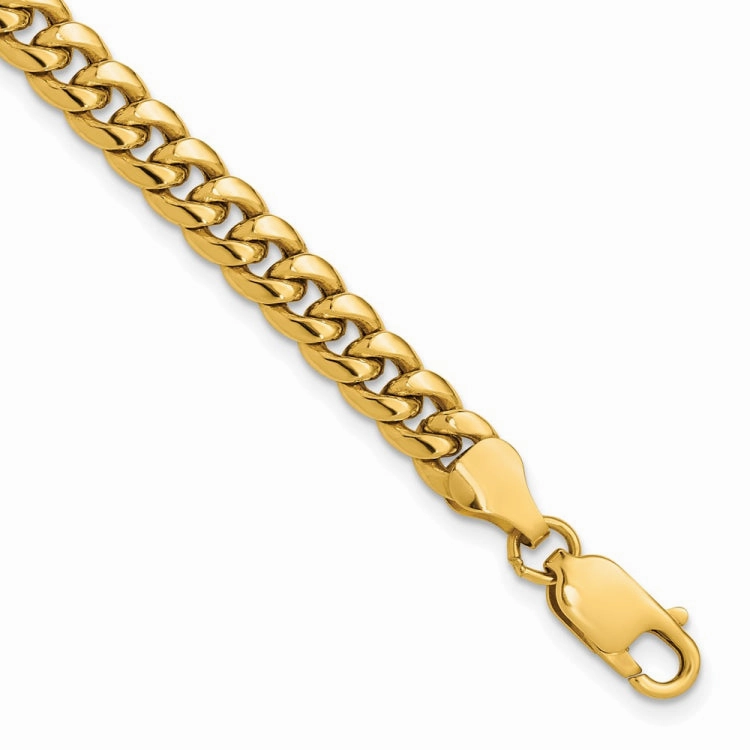 Trusted Companion Partner Style 14K 8 inch 6mm Semi-Solid Miami Cuban with Lobster Clasp Bracelet