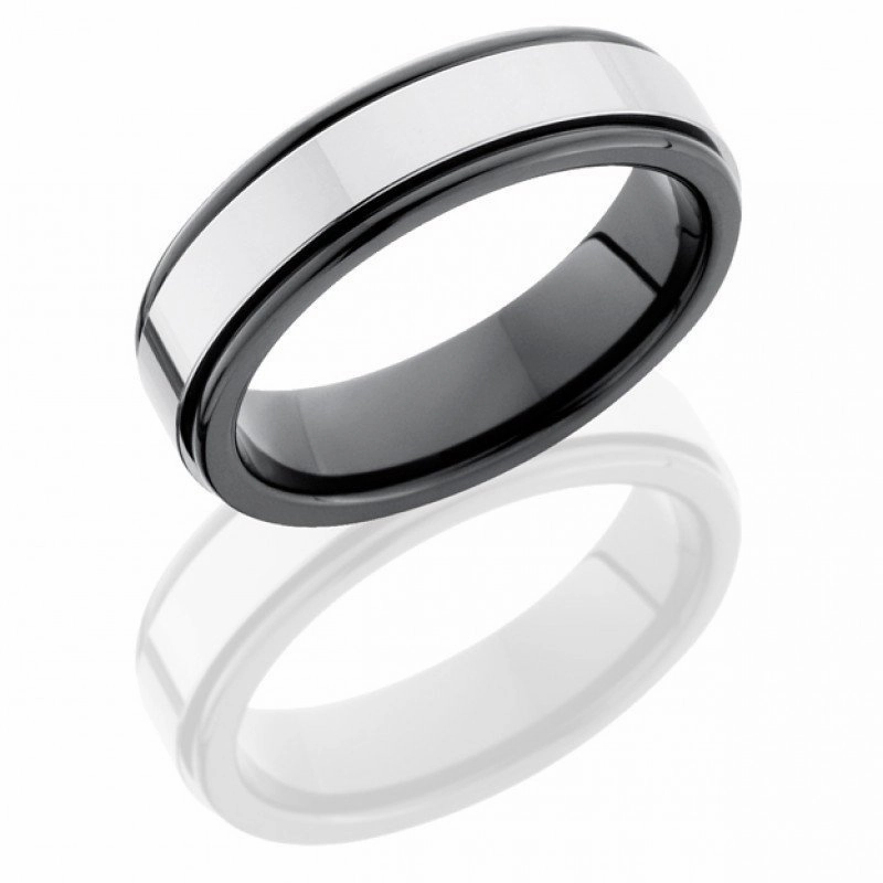 Strong Expression Cool Spark Tungsten Carbide And Ceramic Mens Wedding Band 6mm