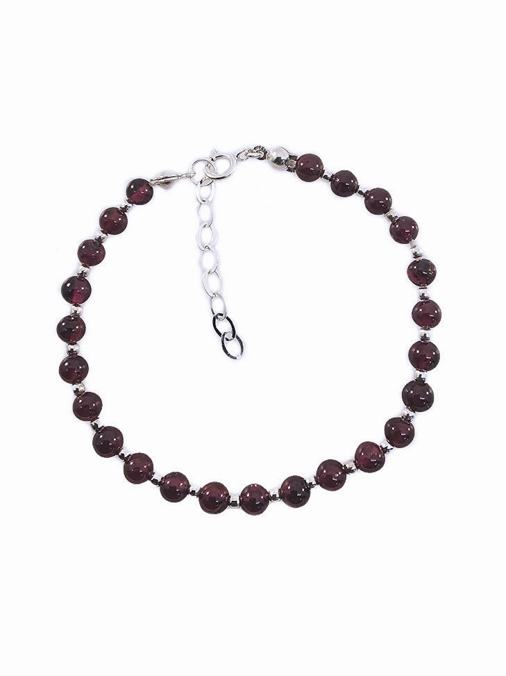 Genuine Garnet Bracelet Adjustable Sterling Silver Handmade New Arrival Camera Mood