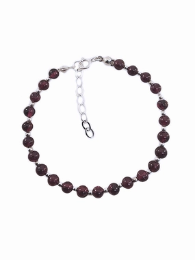 Genuine Garnet Bracelet Adjustable Sterling Silver Handmade New Arrival Camera Mood