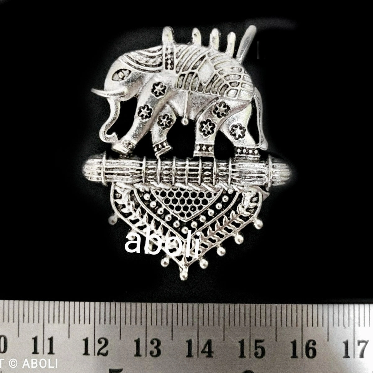 German silver elephant pendant Bahubali motif SP225 Fashion Elegance Daily Essential
