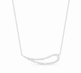 Minimalist Style Minimal Touch Sterling Silver Horizontal Curved Teardrop Necklace