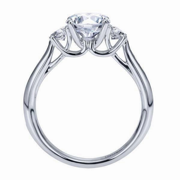 All Purpose Fit 3-Stone Channel Set Side Diamond Ring .47Cttw 14K Gold  7A