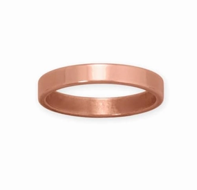 Minimal accessory Flat Edge Copper Band Ring 3.2mm Width - Made in The USA