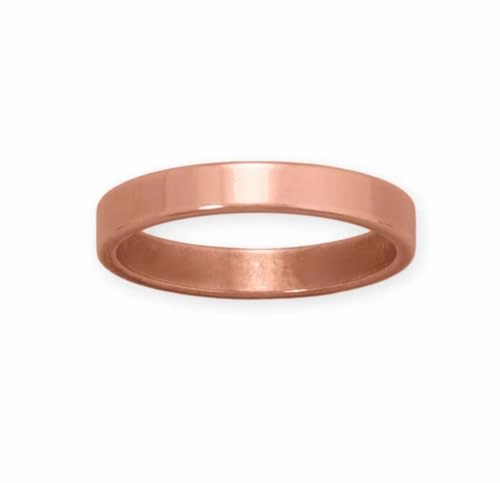 Timeless Presence Flat Edge Copper Band Ring 3.2mm Width - Made in The USA