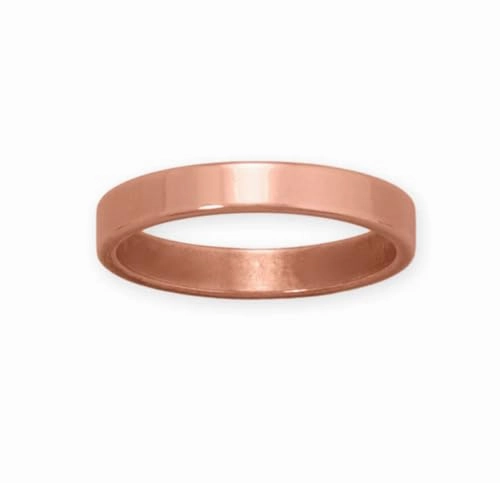 Minimal accessory Flat Edge Copper Band Ring 3.2mm Width - Made in The USA