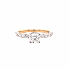 14 Karat White/Yellow Gold Solitaire Engagement Ring (1.05cttw) Event Gift Graceful Look