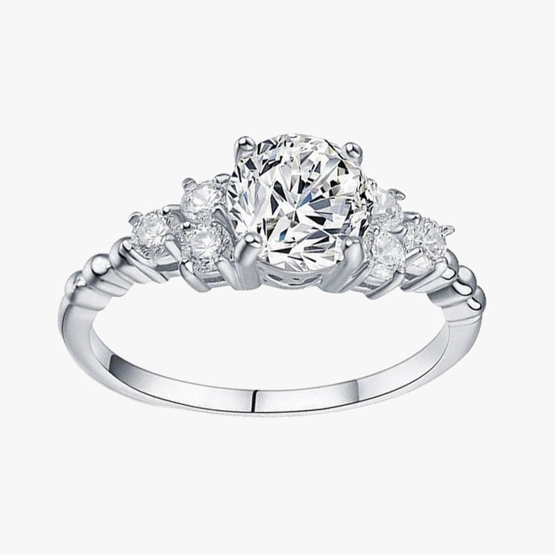 Special Celebration 925 Sterling Silver Round Cut Perfect Gems Ring