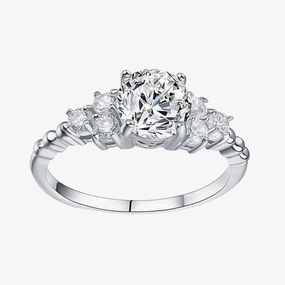 Special Celebration 925 Sterling Silver Round Cut Perfect Gems Ring