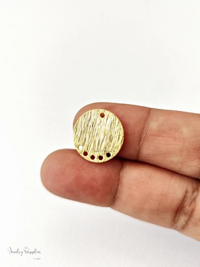 Inspired Touch Brass disc connector 24K gold plated link Lead Cadmium free jewellery making BLC03 1 piece