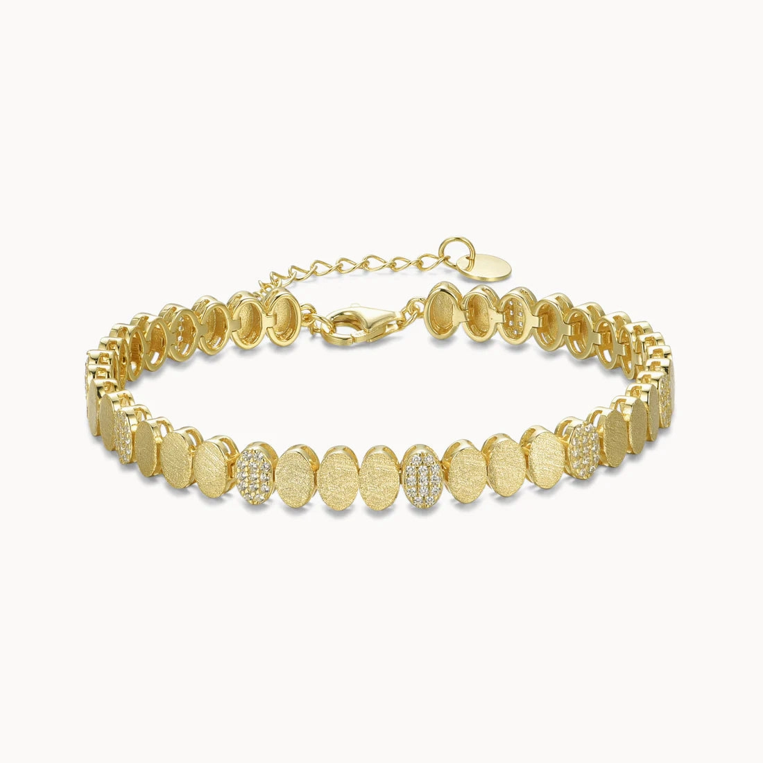 Gold Plated Sterling Silver Multi Shaped Link Bracelet Party essential Simple Form