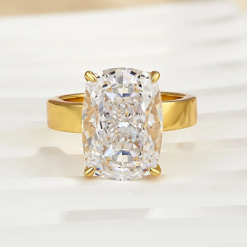 Favorite Accent Smooth Surface 8.5Ct Elongated Cushion Cut Hidden Halo Engagement Ring Travel Ring