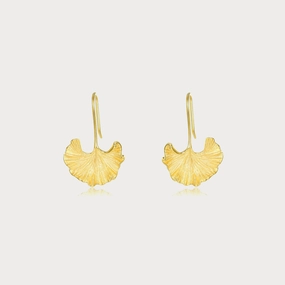 Gold Ginkgo Leaf Earrings Gift Feature Radiant Look