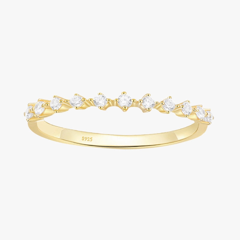 Gold Plated Stunning Dainty Sterling Silver Ring Sleek Look