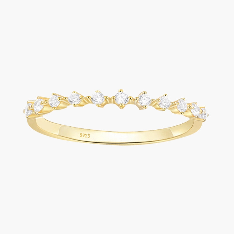 Gold Plated Stunning Dainty Sterling Silver Ring Refined Contour Crisp Shine