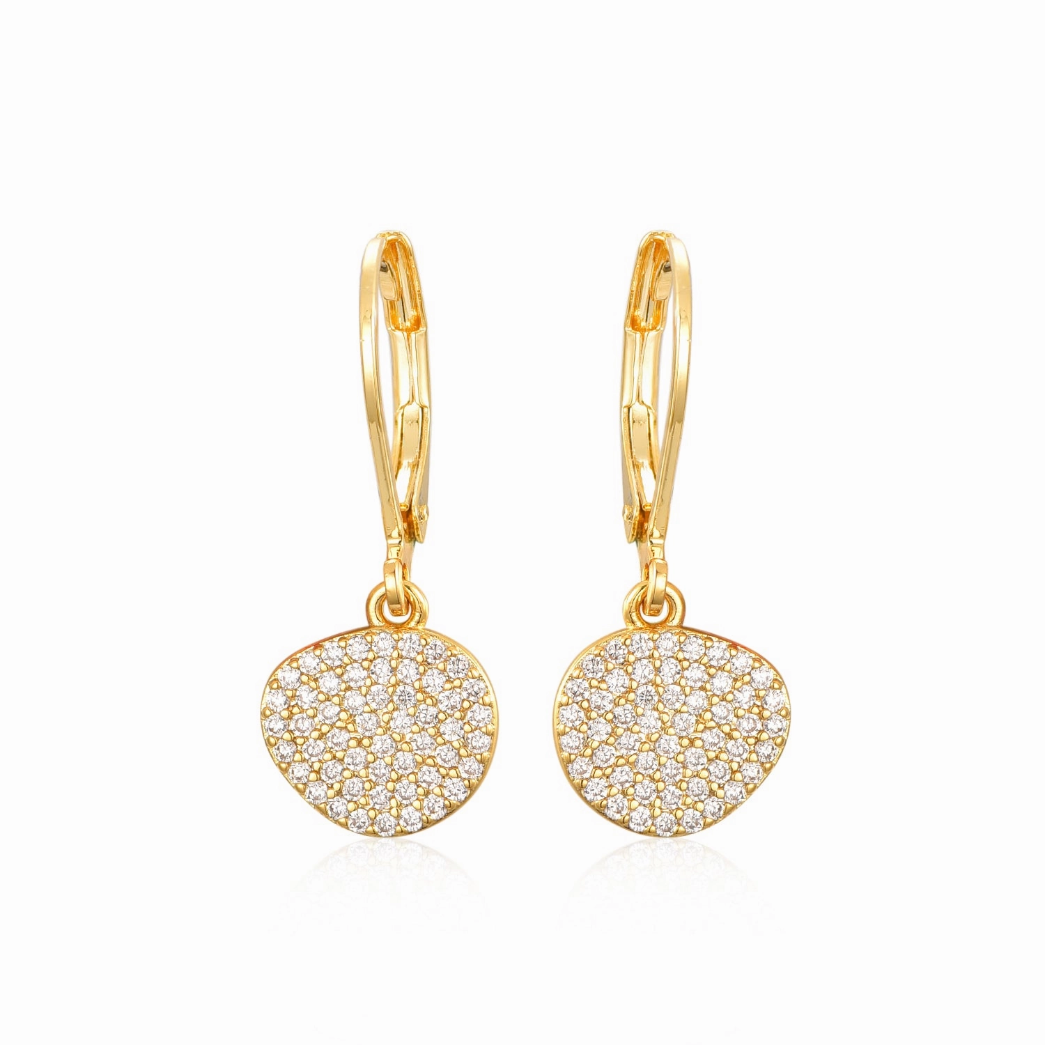 Soft Spark Gold Plated Surgical Steel CZ Natural Shape Earrings